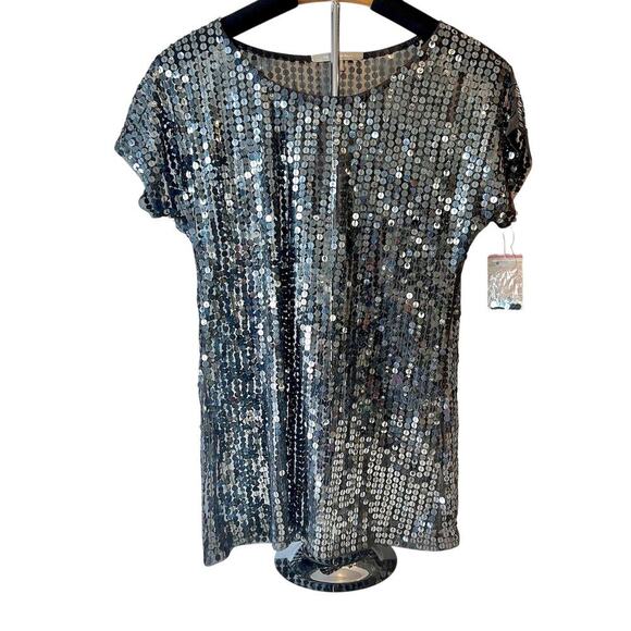 Blinged Out Sexy Dolman Sleeve Futuristic Festival Glam Hip Hop Women MED - Picture 2 of 5